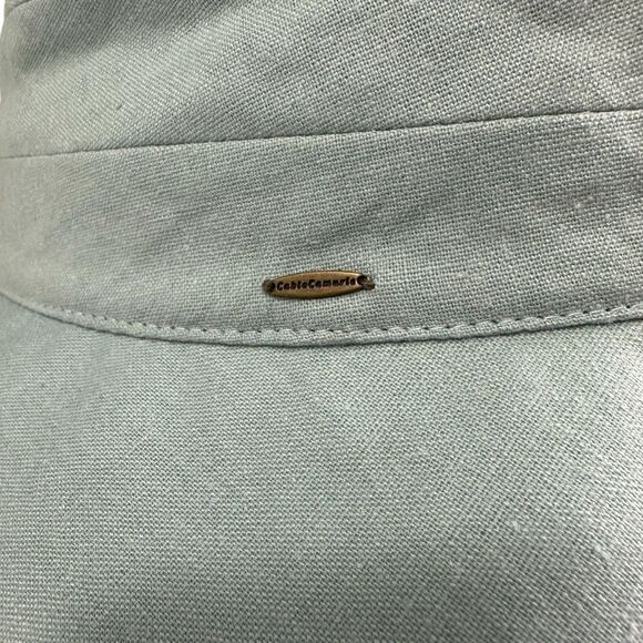 Cablo Camurie Wide Brim Adjustable Cotton Cloche Bucket Hat in Blue - Picture 2 of 10